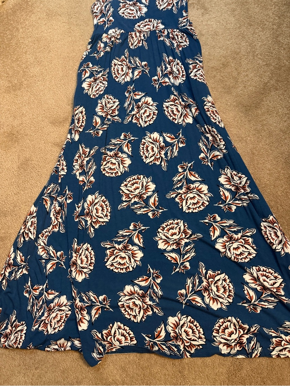 Matilda Jane Size X Small Teal Floral Scoop-Neck Maxi Dress EUC. - Picture 4 of 4
